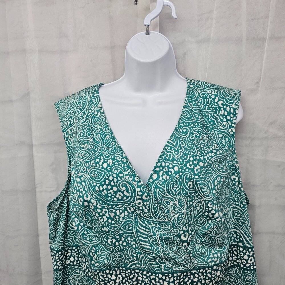 Croft & Barrow Dress Green Sleeveless Floral Boho Cottage 3X - Picture 2 of 14